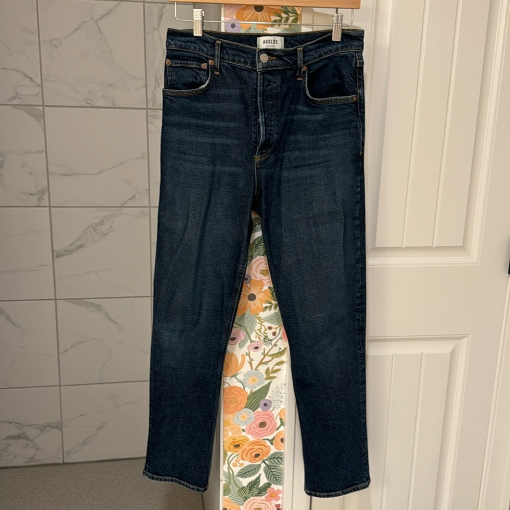 AGOLDE Riley Long Dark wash jean